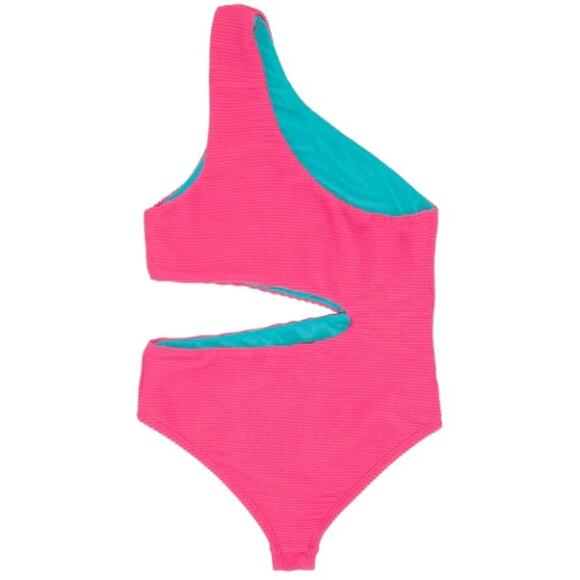 F4A Feather 4 Arrow Venice Ribbed One Piece Cut Out Swimsuit Pink 14 - Picture 5 of 5